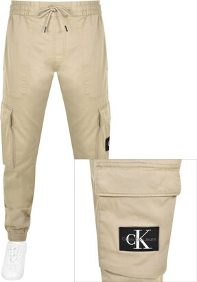 Calvin Klein Jeans Skinny Cargo Trousers Beige - ShopStyle