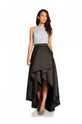 Adrianna Papell Mikado Highlow Skirt In Black