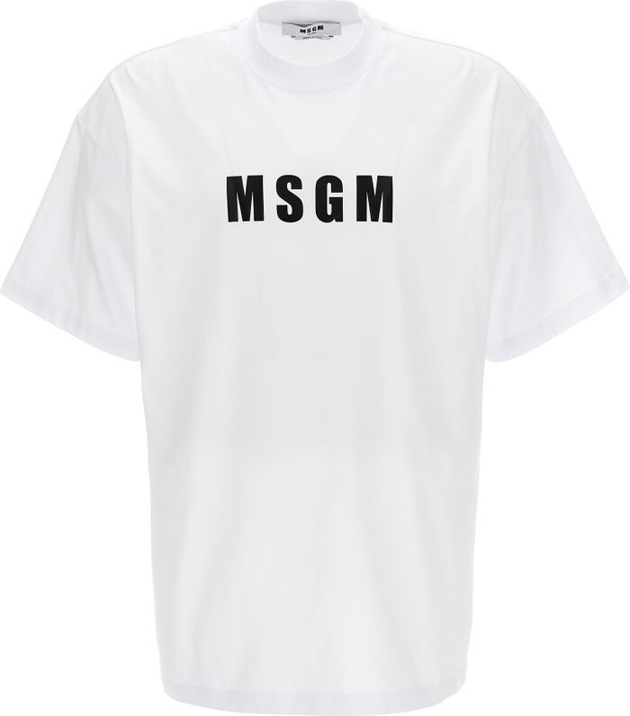 MSGM Logo Printed Crewneck T-Shirt
