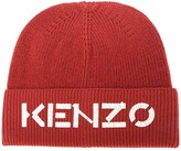 Thumbnail for your product : Kenzo Ribbed Knit Wool Logo Beanie