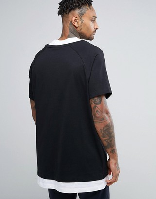 ASOS Super Oversized T-Shirt With Double Layer In Black And White