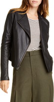 Thumbnail for your product : Vince Rib Panel Leather Jacket