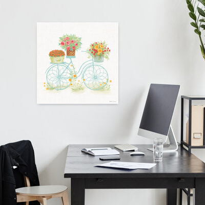 August Grove Contemporary Flea Market Flowers I With Bicycle Bike Art
