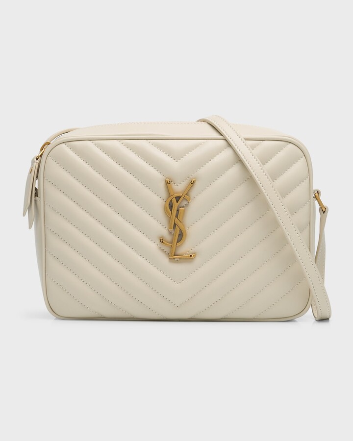 Saint Laurent Lou Medium Camera Bag with Pocket in Quilted Leather