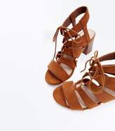 Thumbnail for your product : New Look Tan Comfort Flex Suedette Ghillie Heels