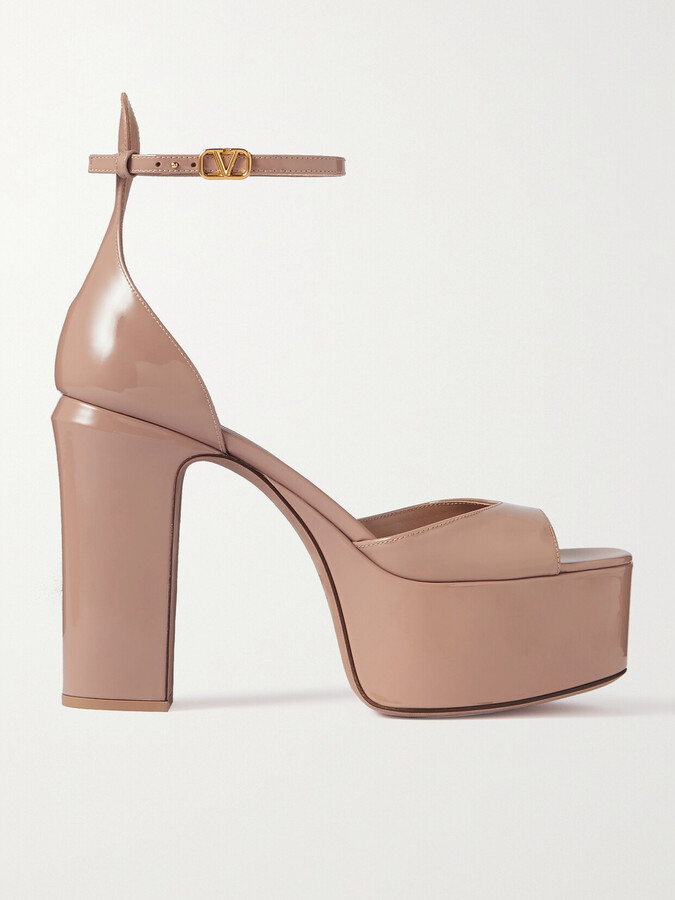 brown leather platform sandals