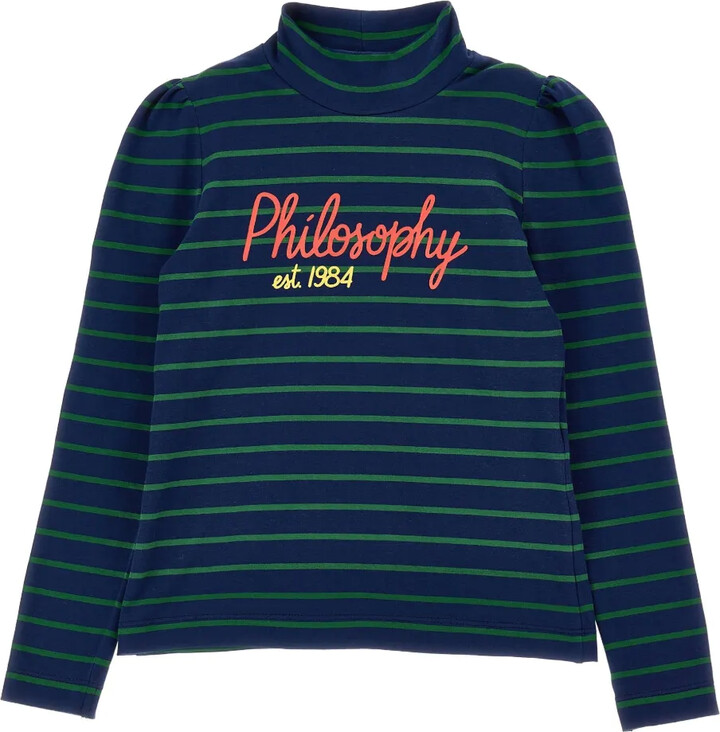 Philosophy di Lorenzo Serafini Kids Striped-Pattern High-Neck Top