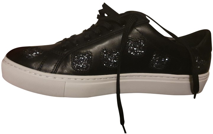 black glitter trainers
