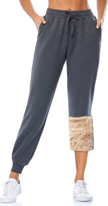 MOVE BEYOND Women's Fleece Lined Joggers Thermal Sweatpants with 2 Pockets  Warm Winter Sherpa Trousers with Drawstring - ShopStyle