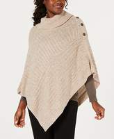 Thumbnail for your product : Karen Scott Ribbed-Knit Cowl-Neck Poncho, Created for Macy's