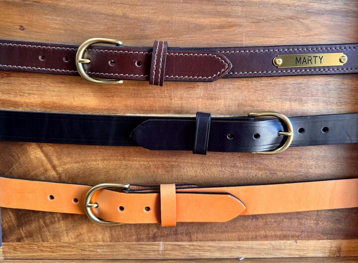 Etsy Bridle Leather Belt, Brass Nameplate Equestrian Mens Womens Belt