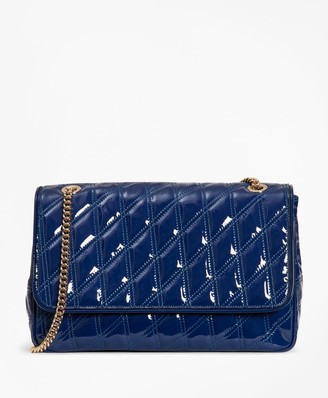 Brooks Brothers Quilted Patent Leather Convertible Cross-Body Bag
