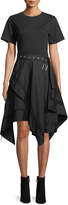 Thumbnail for your product : 3.1 Phillip Lim Short-Sleeve Belted Dress with Handkerchief Skirt