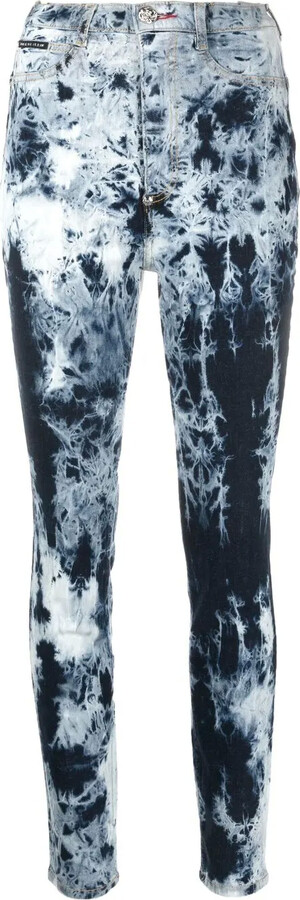 Philipp Plein Bleached High-Waisted Skinny Jeans