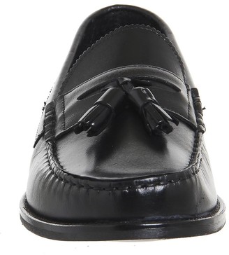 Ask the Missus Bonjourno Tassle Loafers Black Leather Black Sole