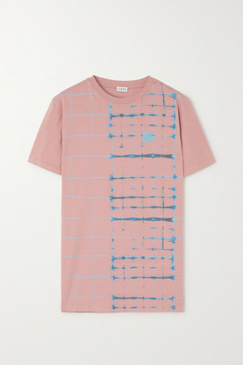 Loewe Embroidered Tie-dyed Cotton-jersey T-shirt - Pink