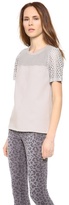 Thumbnail for your product : Rebecca Taylor Top with Perforated Leather Yoke