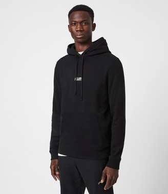 all saints mens black hoodie