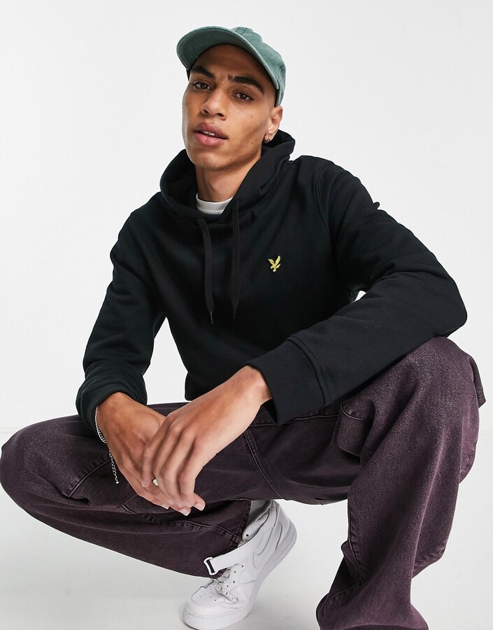 Lyle & Scott pullover hoodie in black - ShopStyle