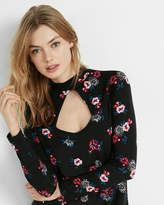 Thumbnail for your product : Express Floral Print Cut-Out Trapeze Dress