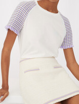 Thumbnail for your product : Maje Jersey T-shirt with tweed sleeves