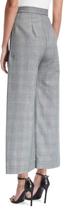 SOLACE London Delphine High-Waist Wide-Leg Wool-Blend Trousers