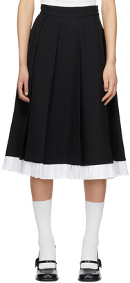 SHUSHU/TONG Black & White Pleated Skirt