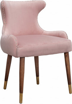 Mercer41 Lindale Contemporary Style Velvet Fabric Fabric Upholstered With Nailhead Trim Accent Chair