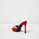 Thumbnail for your product : River Island Womens Red low vamp heeled mules