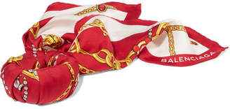 Balenciaga Printed Silk-twill Bracelet - Red