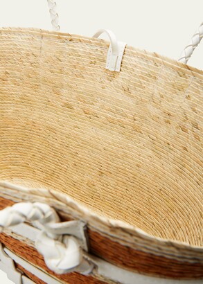 Altuzarra Watermill Small Straw & Leather Tote Bag