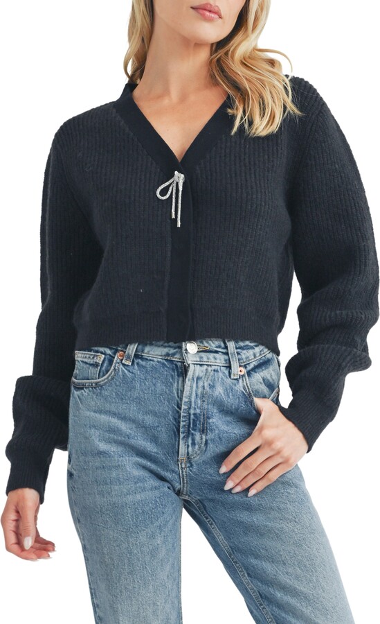 Lush Bow Embellished Cardigan