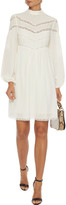 Thumbnail for your product : Zimmermann Lace-trimmed Silk Crepe De Chine Mini Dress