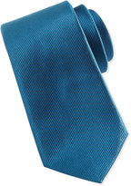 Thumbnail for your product : Neiman Marcus Solid Bias Ribbed Silk Tie, Teal