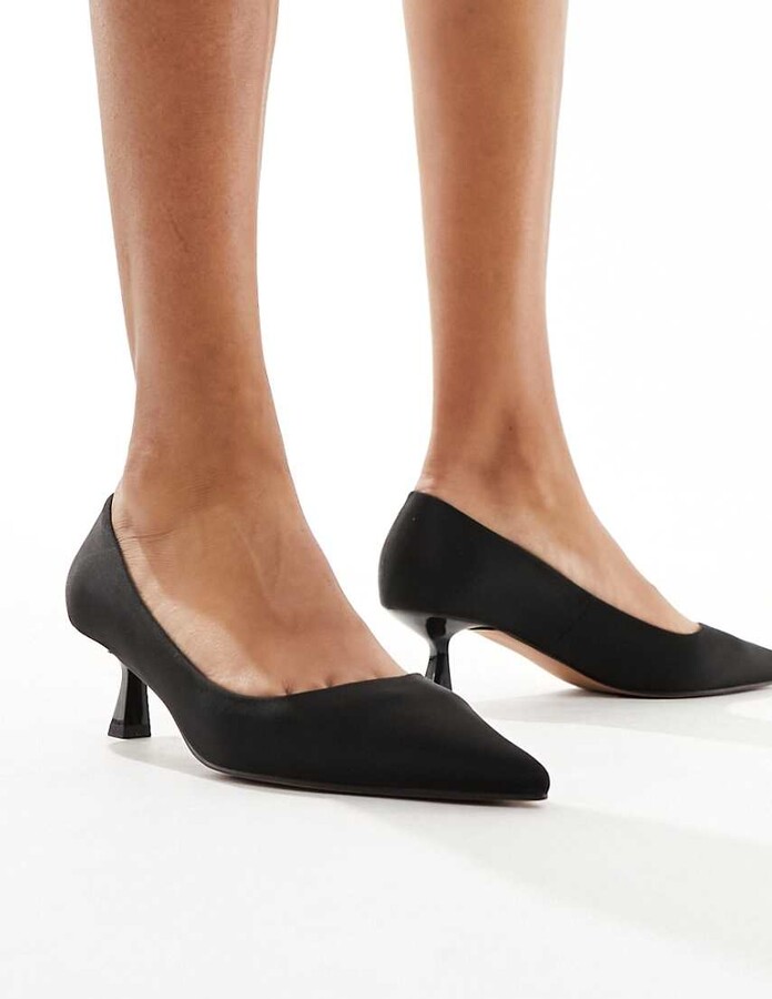 ASOS DESIGN Street kitten heeled shoes in black ShopStyle Heels