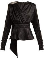 Thumbnail for your product : Dodo Bar Or Grace Peplum Satin Top - Womens - Black