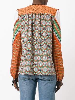 MSGM multi-print longsleeved blouse