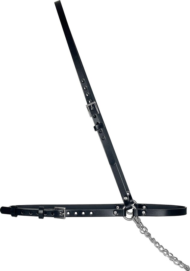 Haute Cuir Black Thin Chain Leather Harness
