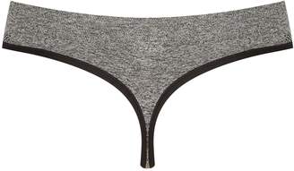 Topshop Womens Sporty Branded Thong - Grey Marl