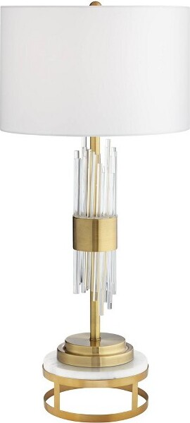 Possini Euro Design Aloise Modern Mid Century Table Lamp with Round ...