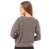 Thumbnail for your product : Brave Soul Womens Grunge Boxy Scoop Neck Jumper Mid Grey/Charcoal Twist