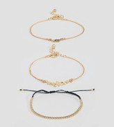 Thumbnail for your product : ASOS Pack of 3 Moon & Star Bracelets