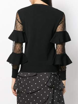 RED Valentino Ruffle Panelled Sleeve Top