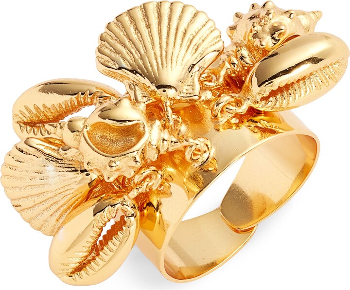 Nest Jewelry Tiny Shells Charm Adjustable Ring