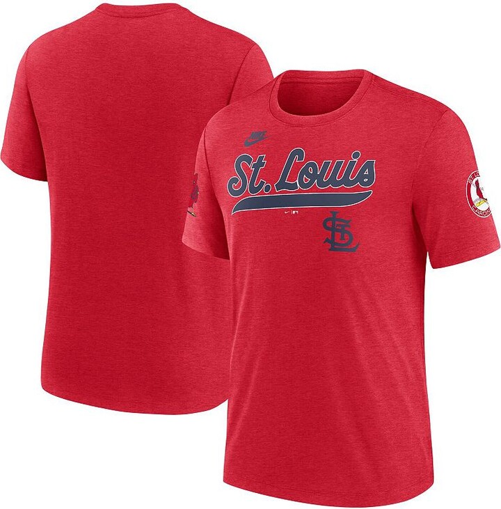 Nike Men's Heather Red St. Louis Cardinals Cooperstown Collection Eras Tri-Blend T-Shirt