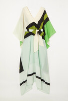 Thumbnail for your product : LOUISA PARRIS The Capri Printed Silk Crepe De Chine Kaftan - Green