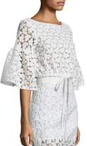 Thumbnail for your product : Milly Lydia Floral Embroidered Bell Sleeve Top