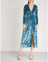 Thumbnail for your product : Galvan Cloud crushed-velvet midi dress