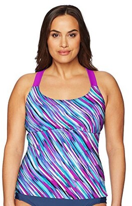 Plus size zeroxposur obelisk knot layered tankini top Clearance