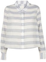 Thumbnail for your product : Band Of Outsiders Cropped and Boxy Stripe Shirt